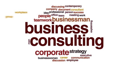 Wall Mural - Business consulting animated word cloud.