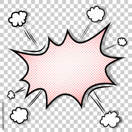 Fotografía Transparent template. Boom comic book explosion