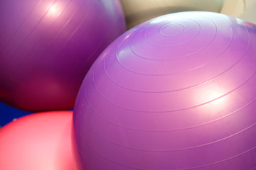 Exercise balls in fitness center