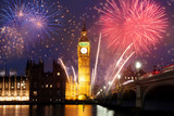 Fototapeta Londyn -  fireworks display around Big Ben