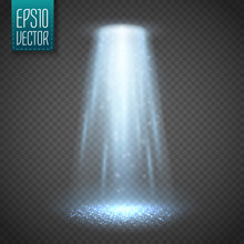 UFO Light Beam Isolated On Transparnt Background. Vector