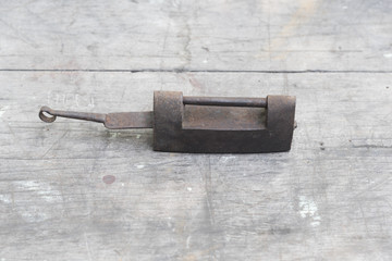 old carpenter tool on wooden background