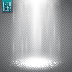 Wall Mural - UFO light beam isolated on transparnt background. Vector