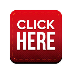 Fototapete - Click Here button vector red