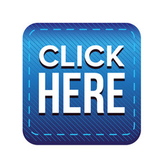 Fototapete - Click Here button vector blue