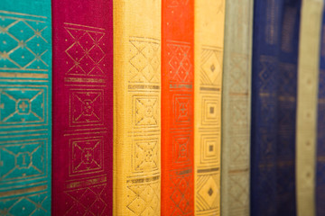 books on the wooden background