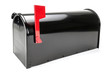 Black Mailbox with Isolated on White Background.
