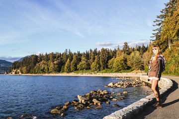 Poster - Girl near Stanley Park in Vancouver, Canada