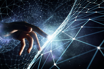 Wall Mural - creating technologies for connection . mixed media