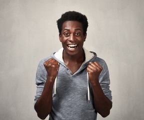 Canvas Print - Happy black man.