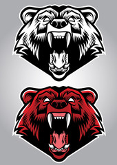 Wall Mural - angry grizzly bear mascot