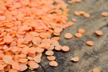 Canvas Print - lentil on table