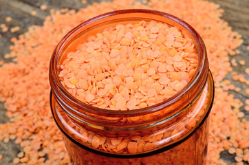 Poster - lentil in jar on table