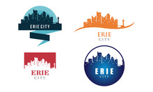 Erie Landscape Skyline Silhouette Logo Illustration