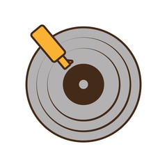 cartoon gray retro vinyl disc record music vector illustration eps 10