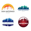 San Antonio City Building Landmark Skyline Logo Template