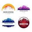 Houston City Building Landmark Skyline Logo Template