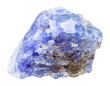 Tanzanite (blue violet zoisite) rock isolated