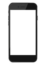 Smart Phone With Blank Screen Isolated On White Background. Vector Illustration. EPS10.