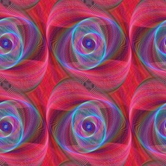 Poster - Red blue shiny fractal pattern background