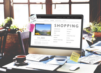 Poster - shopping online shopaholics e-commerce e-shopping concept