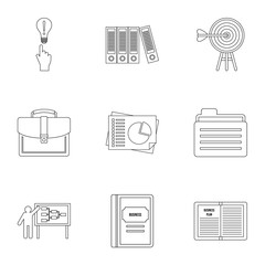 Poster - Company icons set. Outline illustration of 9 company vector icons for web