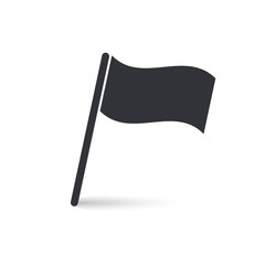 Poster - Flag icon, vector grey simple isolated illuatration with shadow.