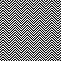 Poster - Black and white seamless zig zag line pattern