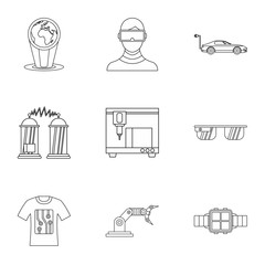 Poster - Latest electronic devices icons set. Outline illustration of 9 latest electronic devices vector icons for web