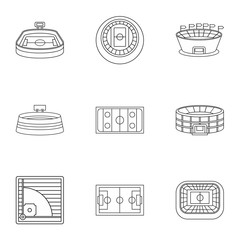 Poster - Championship icons set. Outline illustration of 9 championship vector icons for web