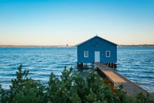 Sunset Over The Matilda Bay Boathouse In The Swan River In Perth, Western Australia.