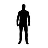 Fototapeta  - Business man in shirt, vector silhouette