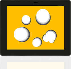 Poster - speech bubble on black tablet pc social, network concept