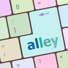 Leinwandbilder - alley words concept with key on keyboard