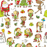 Fototapeta Pokój dzieciecy - Christmas seamless pattern background
