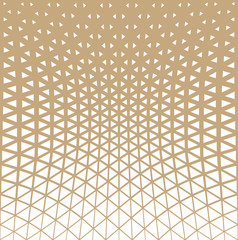 Abstract gold geometric triangle design halftone pattern