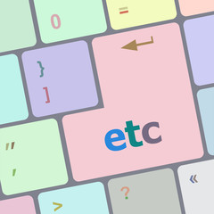 Poster - Close-up computer keyboard keys with etc word