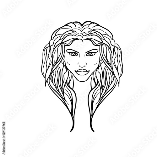 Beautiful Girl With Long Hair Painted Girl With Long Hair