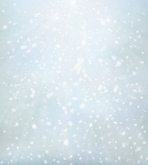 Wall Mural - vector abstract winter background with snow, lights and stars.