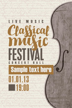 Poster For A Concert Of Classical Music With Violin
