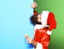 Serious Bearded Santa Claus Man
