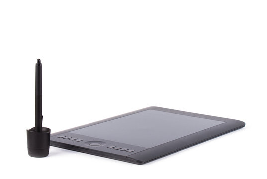 Graphic tablet with pen for illustrators and designers