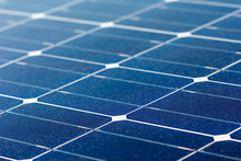 Close-up Of Solar Energy Panel Photovoltaics Module In The Sea Offshore