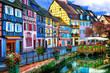 amazing beautiful places of France - colorful Colmar town in Alsace