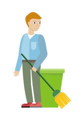 Wall Mural - Cleaning Service Concept Vector in Flat Design