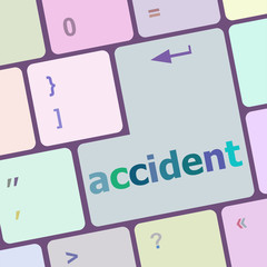 Poster - accident on computer keyboard key enter button