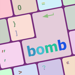 Poster - bomb button on computer pc keyboard key