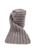 © arck - Grey wool scarf isolated on white background.