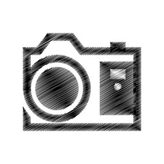 Sticker - hand draw black photograpic camera vector illustration eps 10