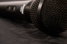 Black Microphone Closeup